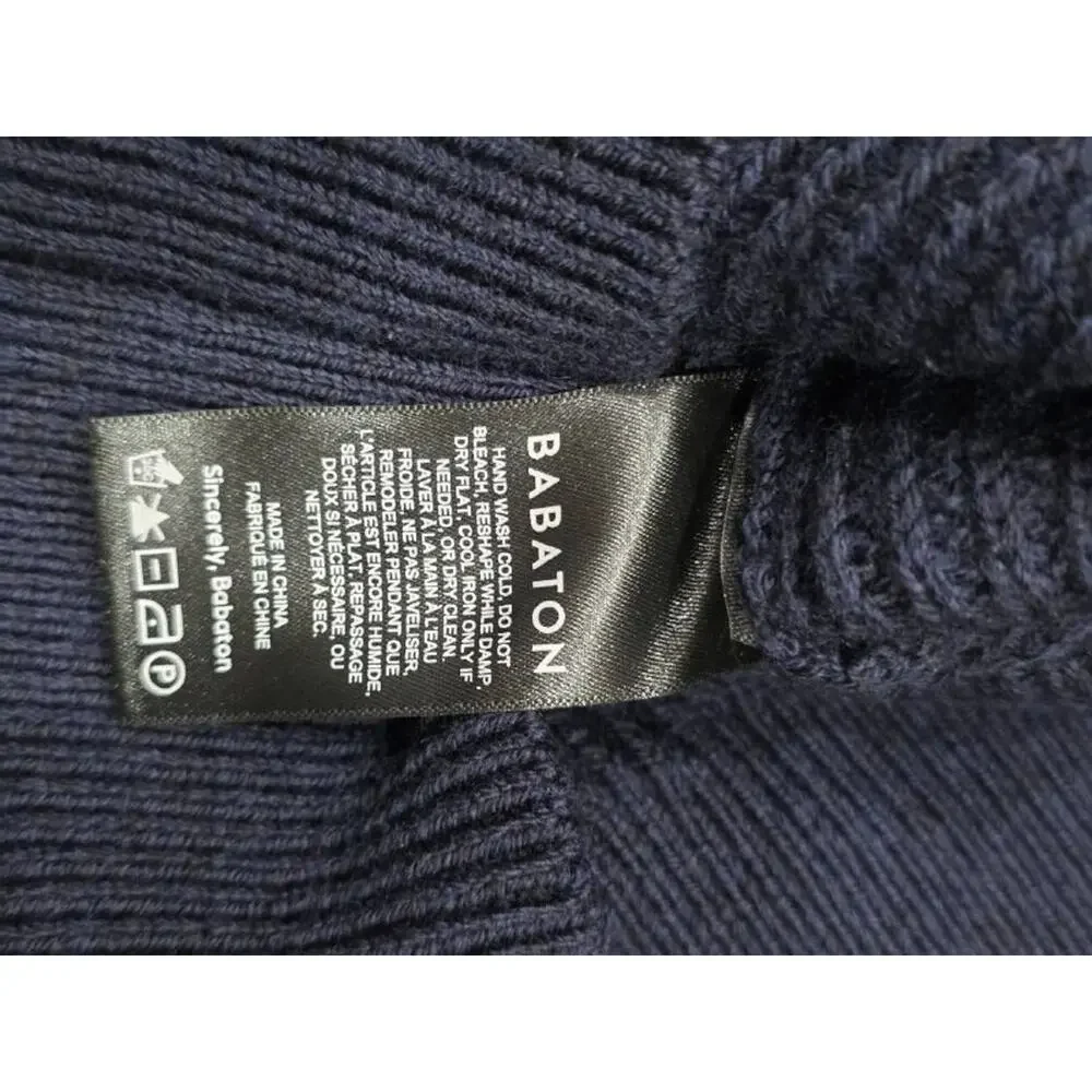 Aritzia Babaton Hazlitt Sweater 100% Merino Wool Knitted Top Navy Small A004890